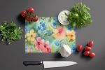 NEW Alaska Forget-me-nots in Watercolor Glass Cutting Board Decorative Tempered Glass Kitchen Cutting and Serving Board Large Size Chopping Board