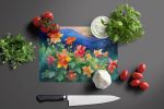NEW Colorado Rocky Mountain Columbine in Watercolor Glass Cutting Board Decorative Tempered Glass Kitchen Cutting and Serving Board Large Size Choppin