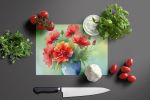 NEW Ohio Scarlet Carnations in Watercolor Glass Cutting Board Decorative Tempered Glass Kitchen Cutting and Serving Board Large Size Chopping Board