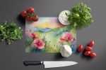 NEW North Dakota Wild Prairie Roses in Watercolor Glass Cutting Board Decorative Tempered Glass Kitchen Cutting and Serving Board Large Size Chopping