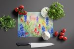NEW Texas Bluebonnets in Watercolor Glass Cutting Board Decorative Tempered Glass Kitchen Cutting and Serving Board Large Size Chopping Board