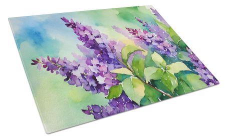 NEW New Hampshire Purple Lilac in Watercolor Glass Cutting Board Decorative Tempered Glass Kitchen Cutting and Serving Board Large Size Chopping Board (Default: Default)