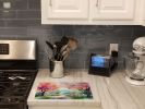 NEW Michigan Apple Blossoms in Watercolor Glass Cutting Board Decorative Tempered Glass Kitchen Cutting and Serving Board Large Size Chopping Board