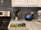 NEW Kansas Sunflowers in Watercolor Glass Cutting Board Decorative Tempered Glass Kitchen Cutting and Serving Board Large Size Chopping Board